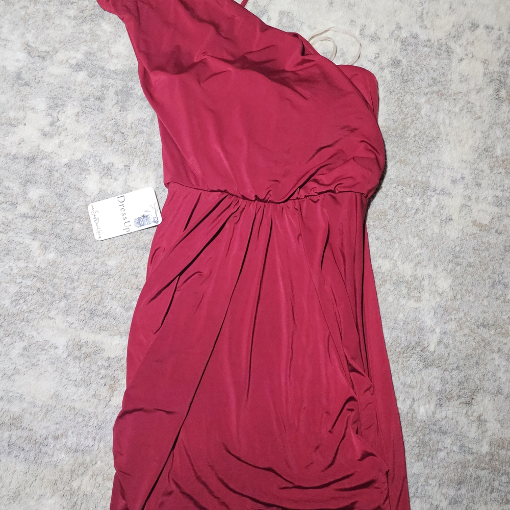 Coveted Clothing Pink One-Shoulder Ruched Mini Dress